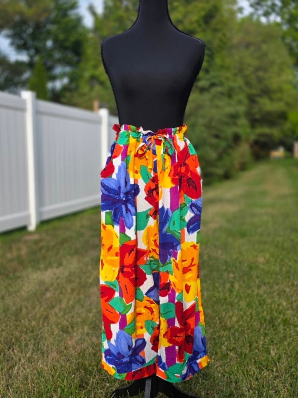 Vintage Jams World Floribunda Floral Rayon Pants XL Made in Hawaii